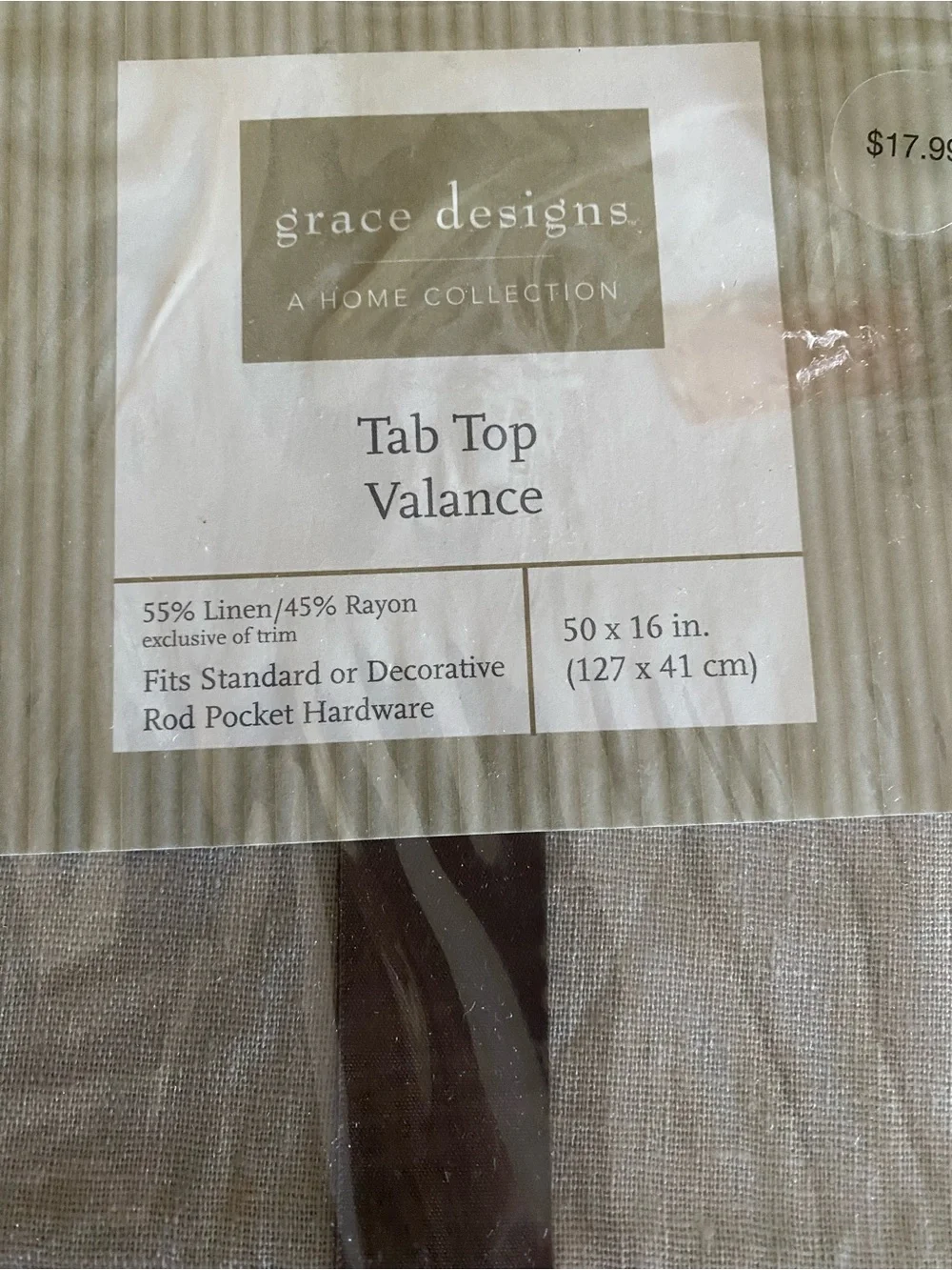 Grace Designs Taupe Tab Top (2 Valance)and (1 Panel)